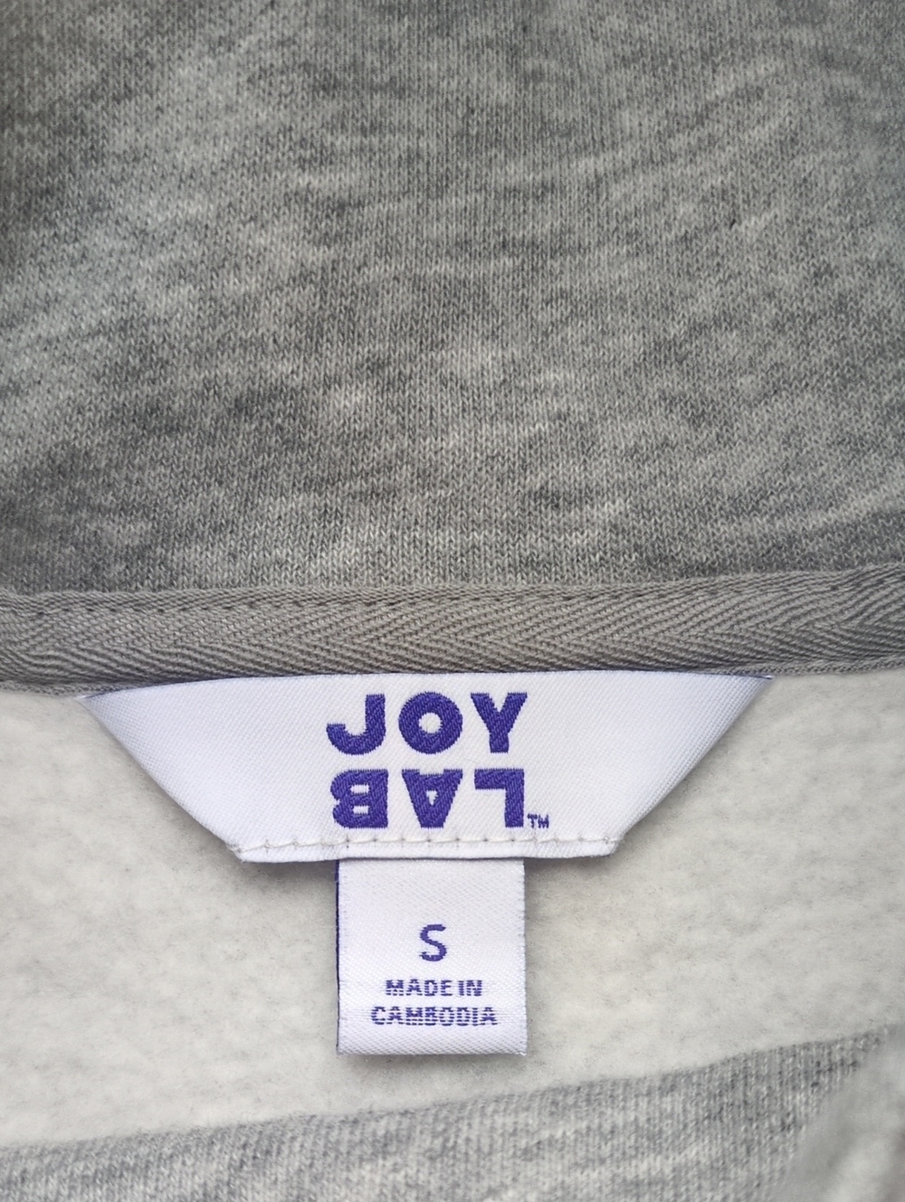 JoyLab Grey Mock Neck Sweatshirt with Pink & Blue 'LOVE' Appliqué - Picture 5 of 6